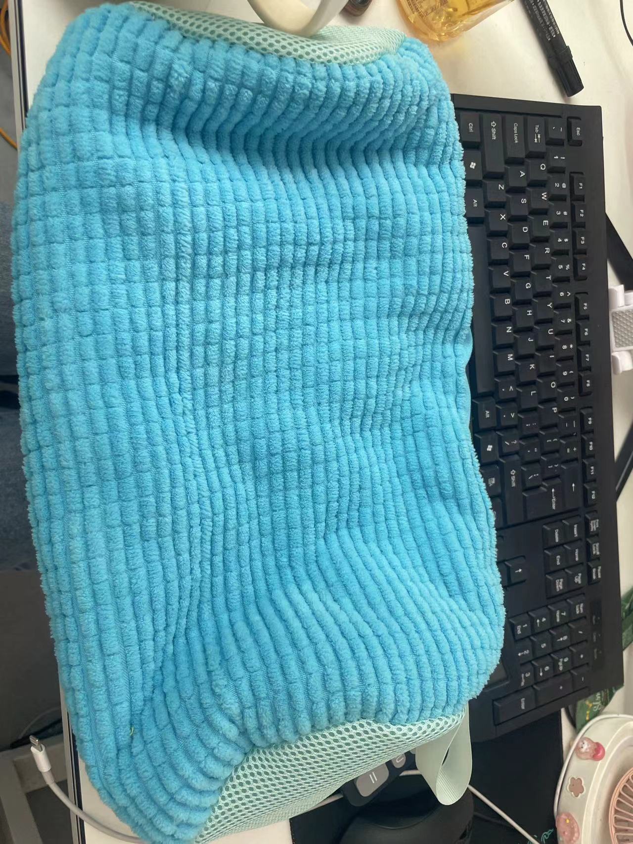 Supplier photo of the selected blue chenille shoe-wash bag